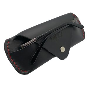 Etui pentru ochelari Natty Pell din piele naturala, Negru 02NR