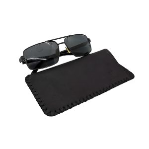 Toc de ochelari Natty Pell din piele naturala neagra, handmade, marime L
