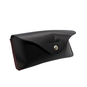 Toc de ochelari soare sau vedere, cu magnet din piele naturala, Negru